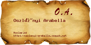 Oszlányi Arabella névjegykártya